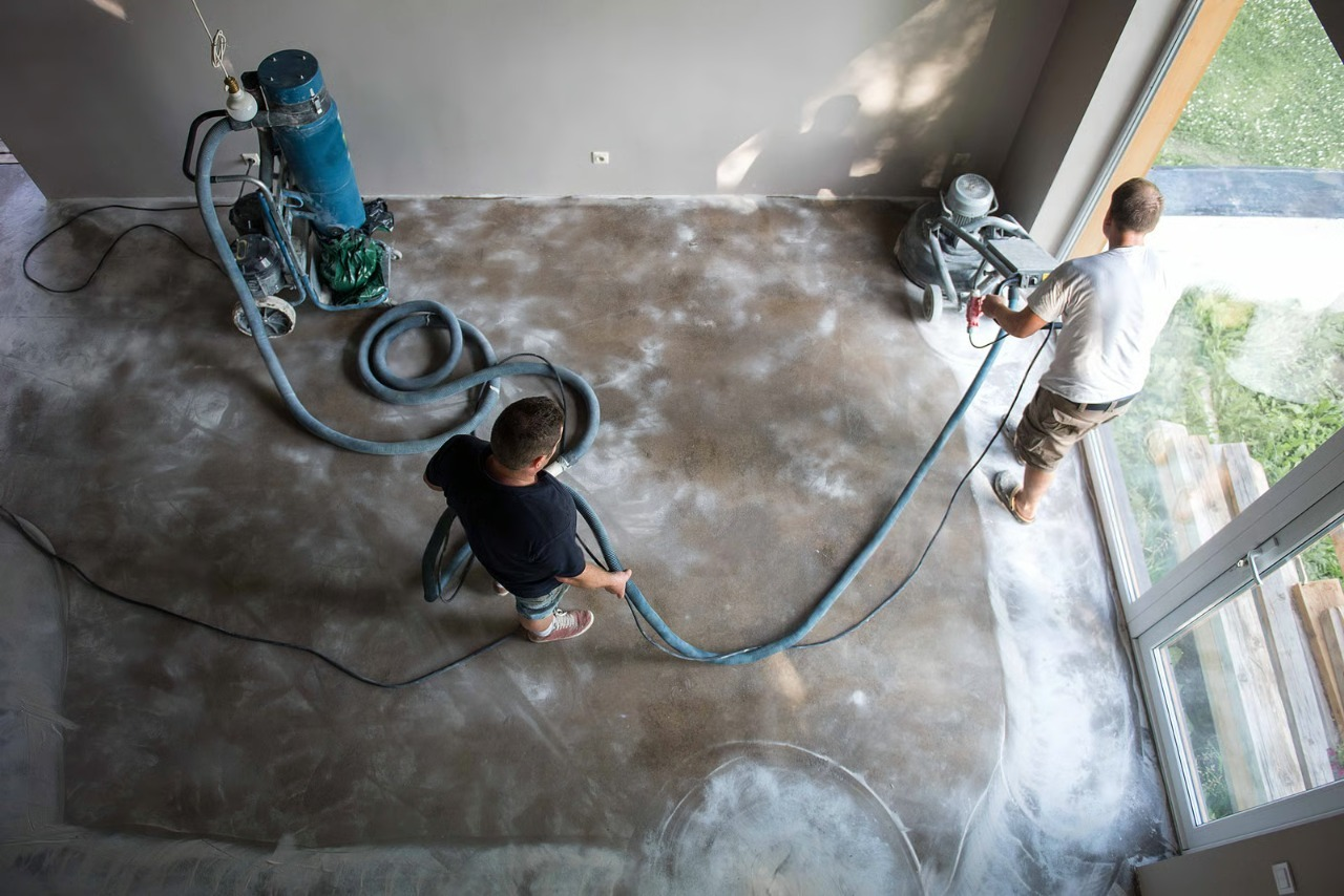 Trifecta team performing post-construction cleaning and property finishing work in Dubai